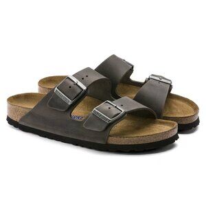 Birkenstock Men's Arizona Soft Footbed Sandal, Iron Oiled Sz 42 M (9) W(11-11 .5